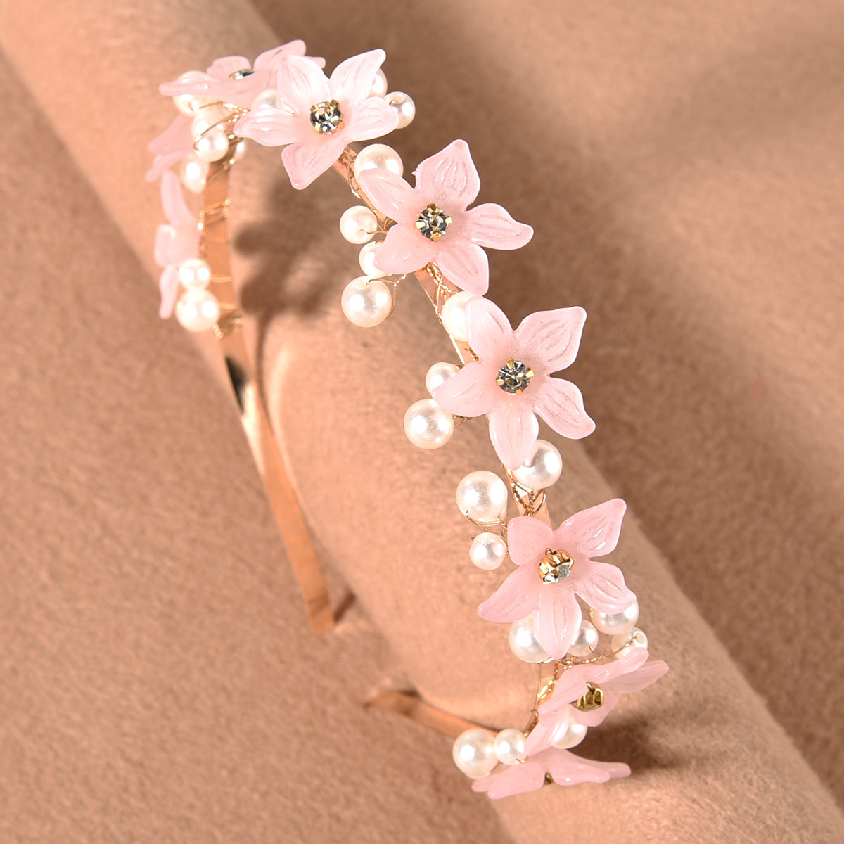 Women's Floral Pearl Hair Hoop Headwear