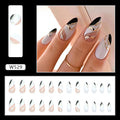 Black And White Mandarin Duck Color Almond Nail Piece
