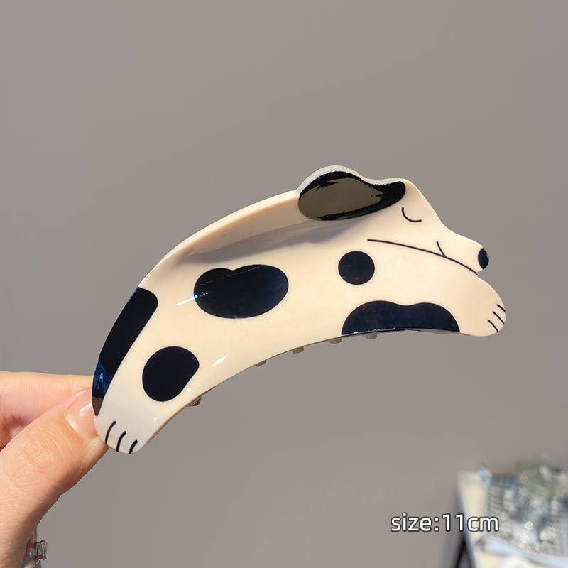 Korean Style Acetic Acid Little Dog Grab Clip Female Lazy Style Ins Clip Headwear