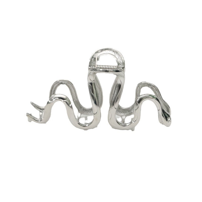 Slytherin Serpentine Metal Silver Barrettes