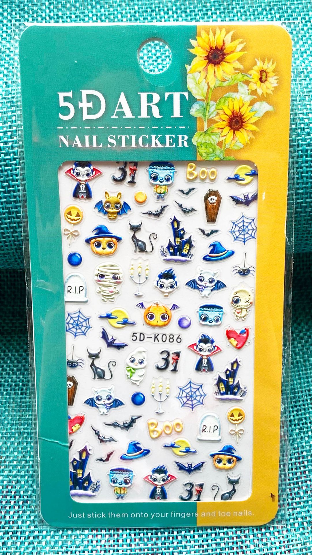 5D Art Embossed Nail Sticker Plaid Nail Sticker Three-dimensional Bow Nail Sticker Summer Nail Sticker