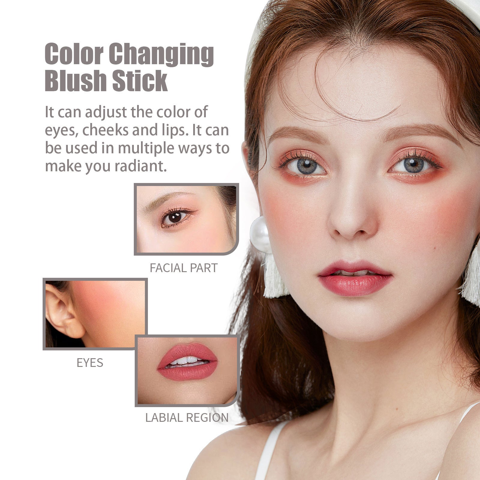 Warm Blush Stick Natural Transparent Uniform Skin Color Lip And Cheek Dual-use