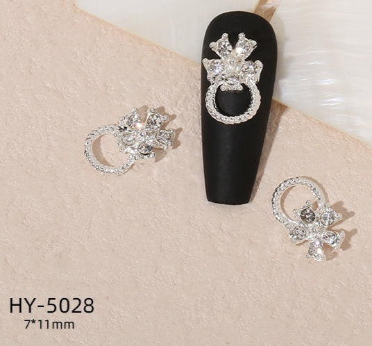 Alloy Nail Art Decorations Moon Flower And Butterfly Nail Studs