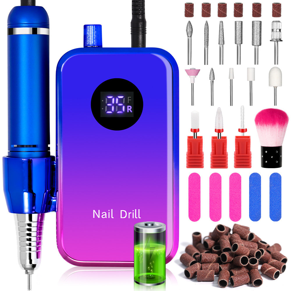 Nail Drill Portable Nail Polishing Machine Long Standby Rechargeable High Power