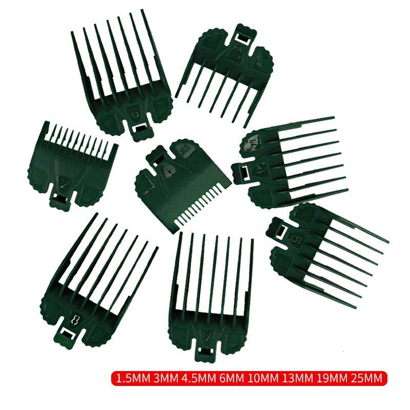 Hair Clipper Positioning Comb 8-piece Plastic Black Caliper Electric Clipper Position Guide Comb Hair Tools
