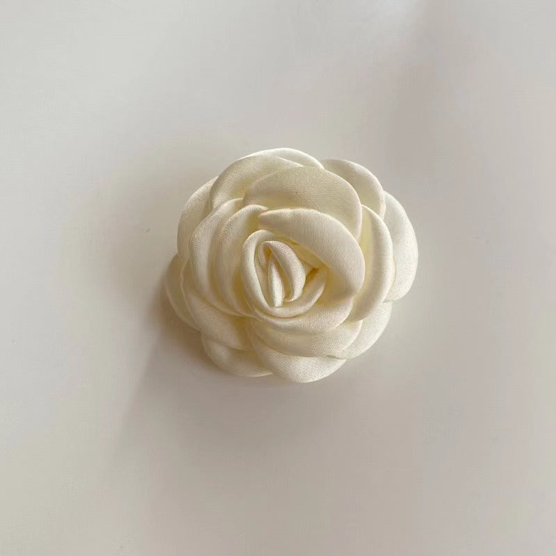 Vintage Oil Painting Style Cream Rose Hair Rope