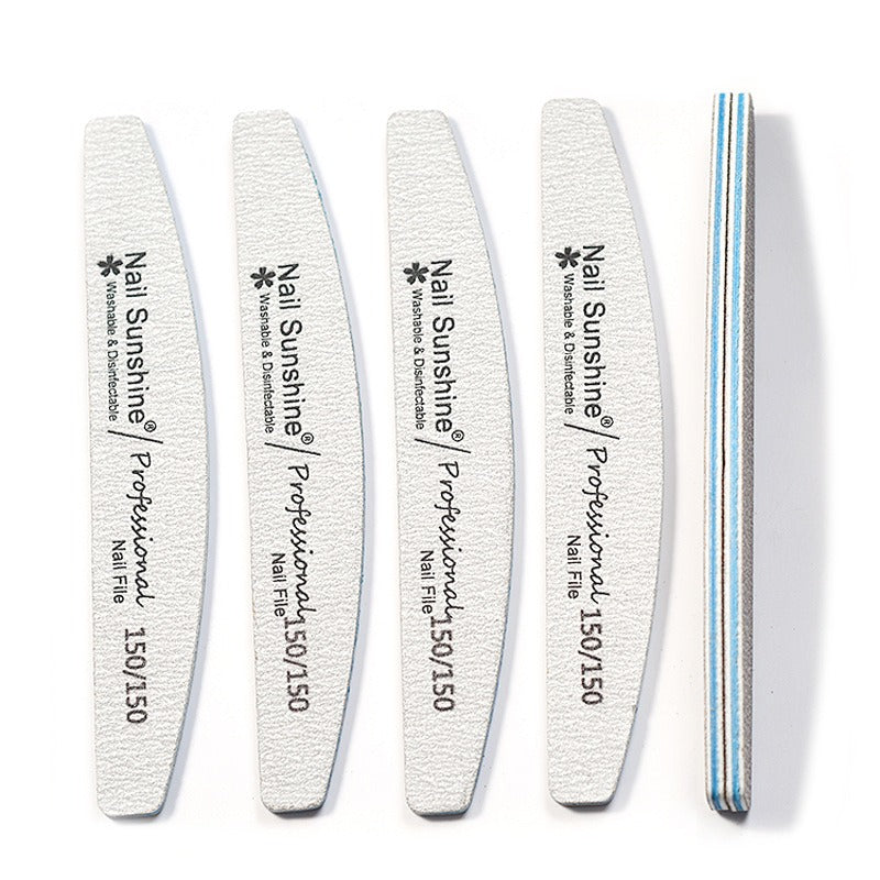 Nail Sunshine Half-moon Shaped Nail File, Gray Nail File, High-end Washable Nail File, Non-shedding Sanding Nail File.