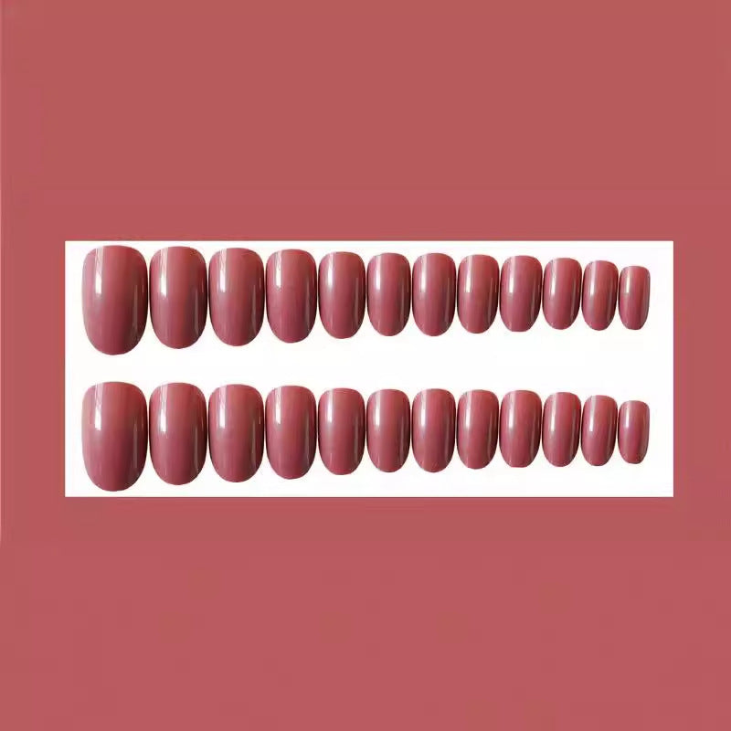 Dark Cameo Brown Round Head Long Nail Sticker