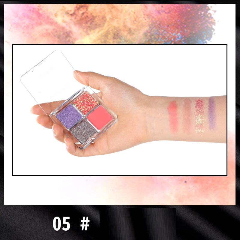 Pearlescent Waterproof Beauty Sequin Four-Grid Eyeshadow