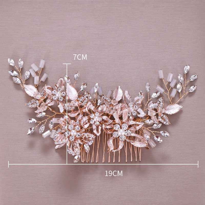 Women's Fashion Simple Handmade Rhinestone Hair Comb