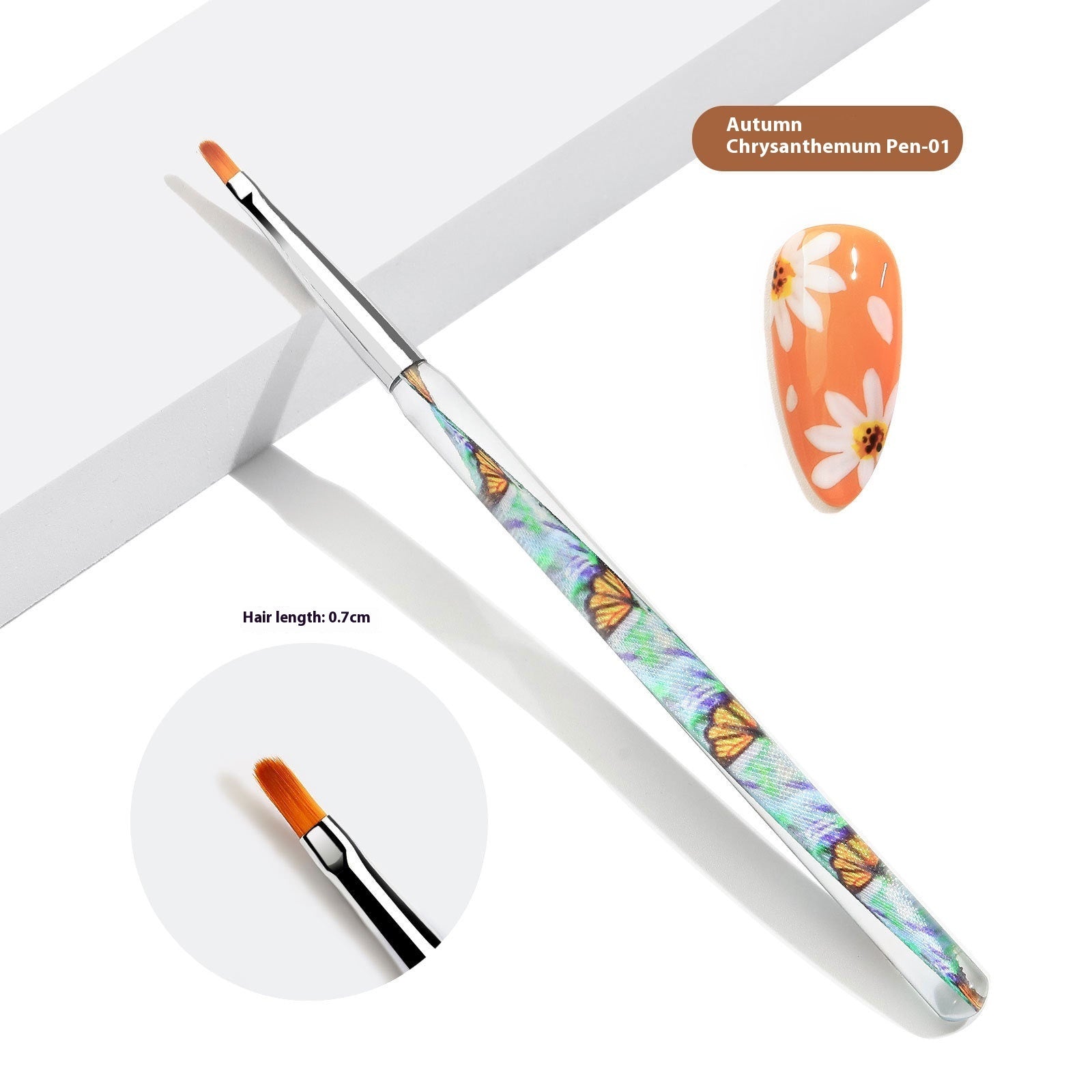 Crystal Acrylic Transparent Ribbon Nail Brush Suit