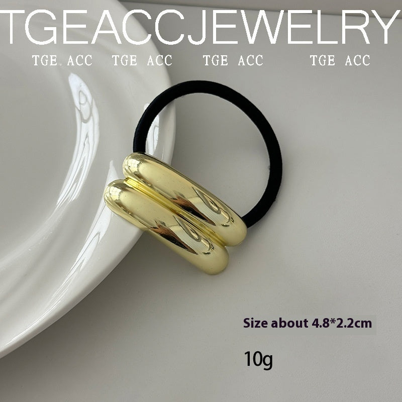 European And American Cold Style Geometric Metal Concave-convex Stretch Retro Head Rope