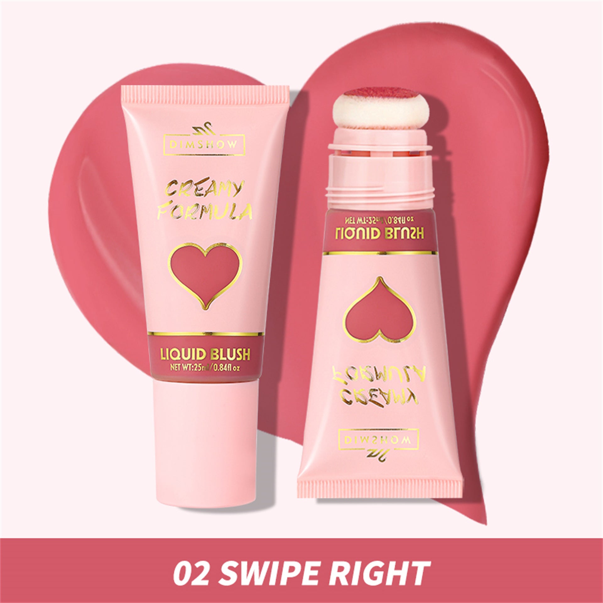 Dimshow Big Head Sponge Head Velvet Skin Feeling Lip And Cheek Dual-use Moisturizing Blush