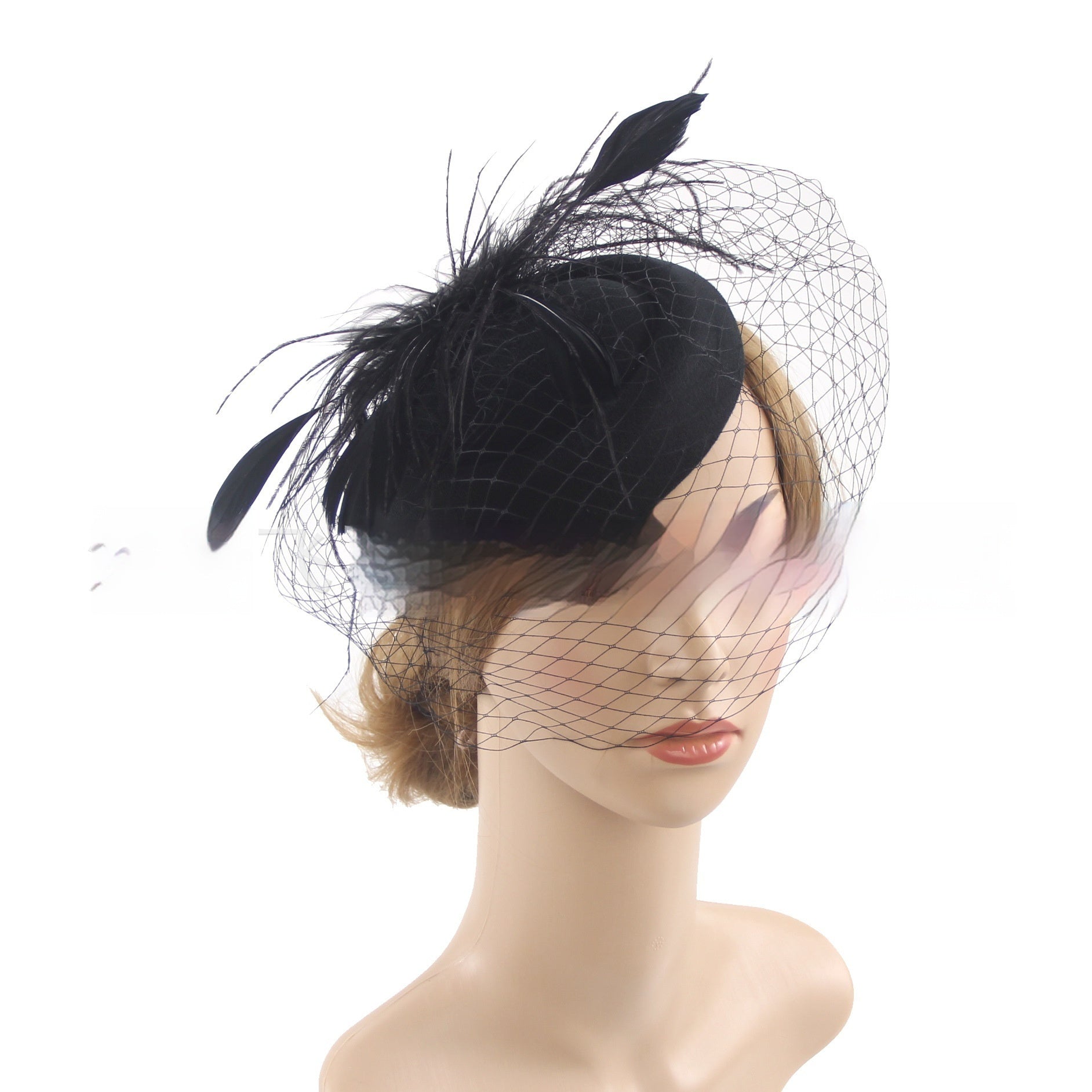 Vintage Bridal Veil Headdress Veil Billycock