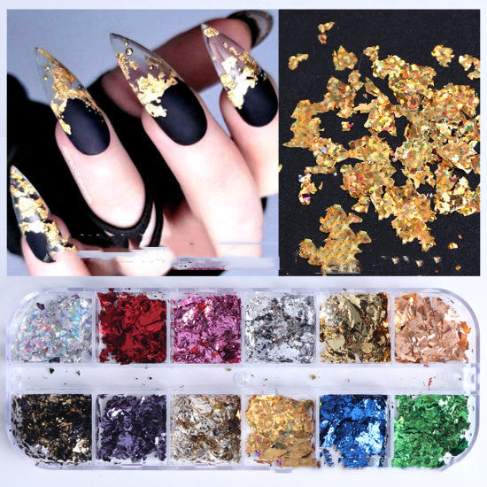 Aluminium Nail Sequins Fashion Nail Gold Foil In Fashion Ornament