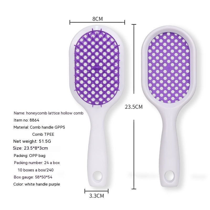 Household Wet And Dry Hollow Comb Shape Mesh Comb