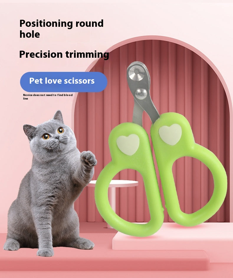 Pet Round Hole Limit Anti-shear Blood Line Cat Nail Scissors