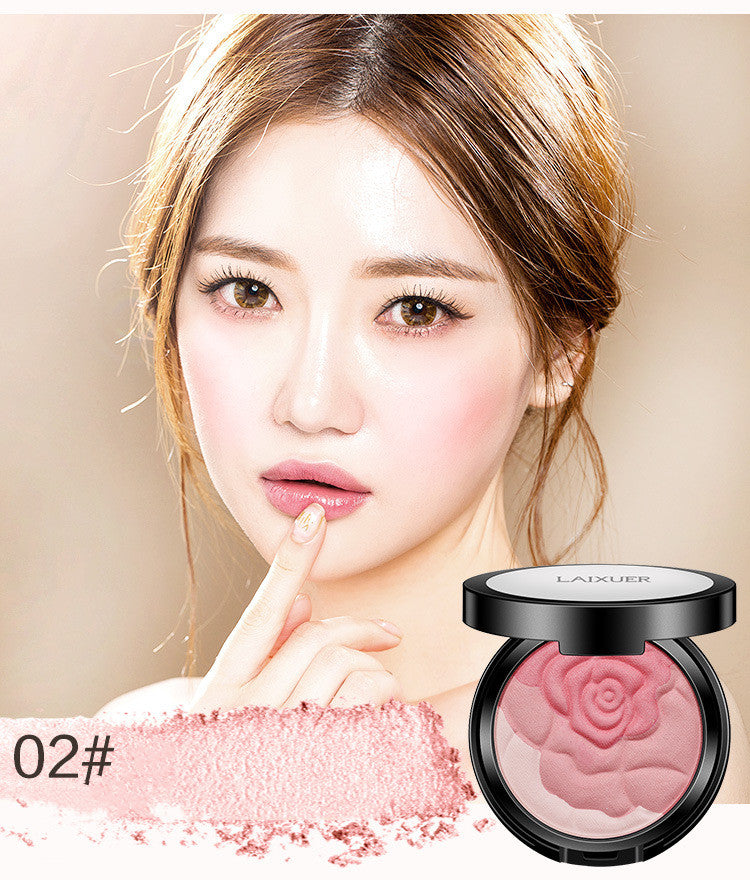 Laixuer Rose Love Mixed Color Rouge Three-dimensional Facial Repair Natural Blush