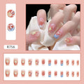Female Versatile Mid-length Blush Fake Nail Patch