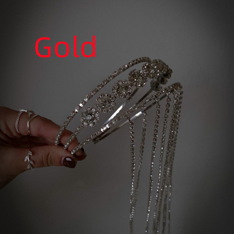 Long Fringed Rhinestone Hair With Polish Mia Flowers