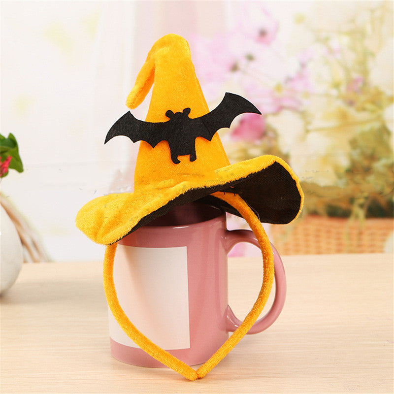 Halloween Pumpkin Hook Hat Headband Ghost Head Bat Yellow Hook Hat Headband Hair Accessories