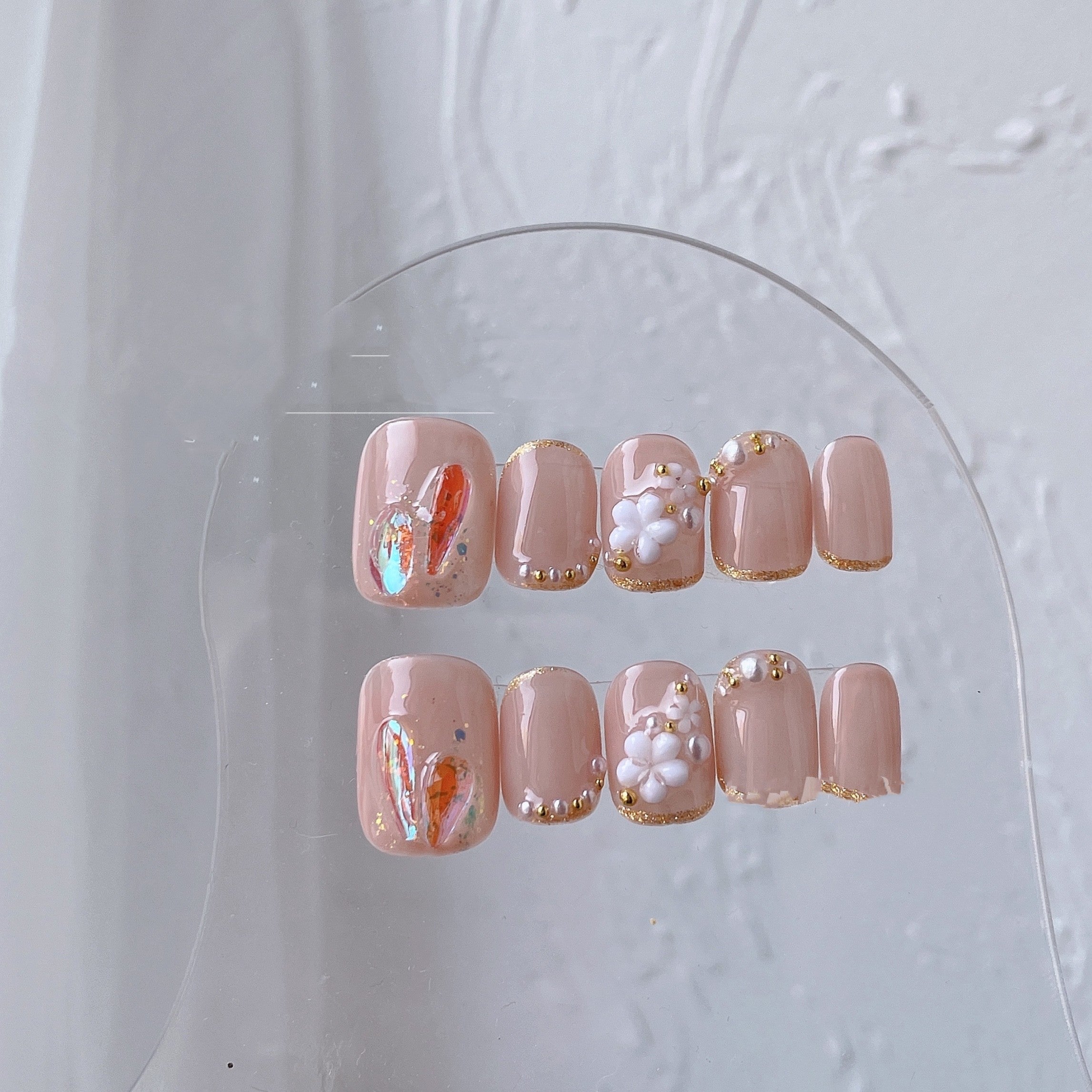 Pearl Floret Removable Nail Patch