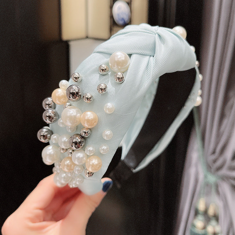 Ladies Fashion Personality Pearl Headband Multicolor