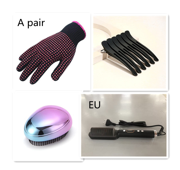 Negative Ion Straight Curling Dual-purpose Electric Heating Hair Straightening Comb