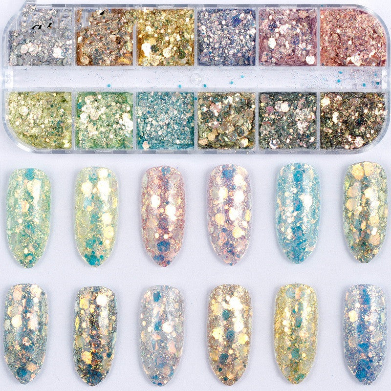 Nail Art Bright Powder Laser Symphony Candy Paper Nail Sticker