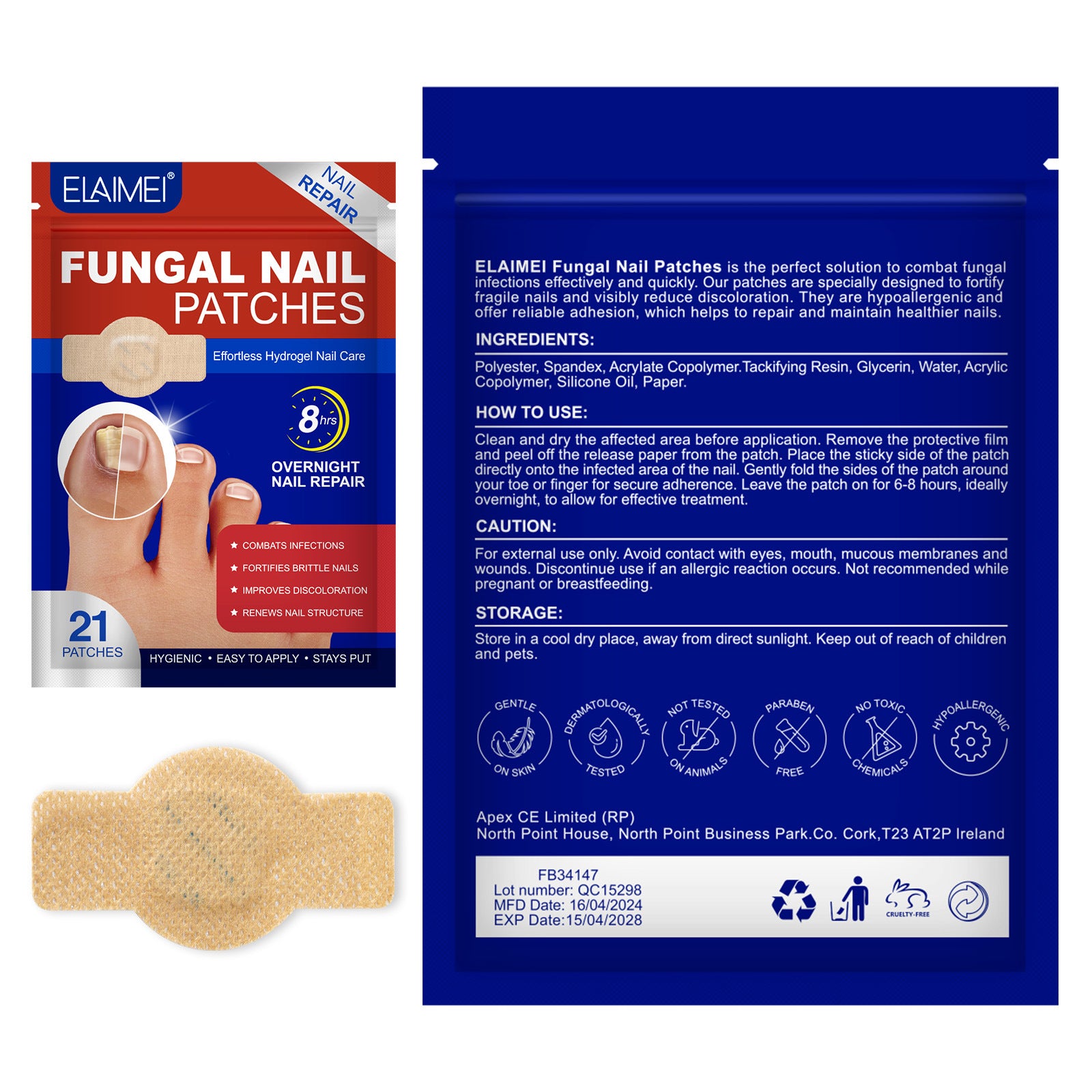 Elaimei Nail Antibacterial Patch Strengthening Health Patch