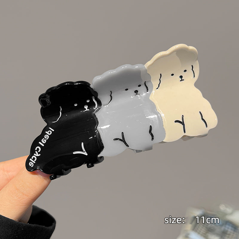 Korean Style Acetic Acid Little Dog Grab Clip Female Lazy Style Ins Clip Headwear