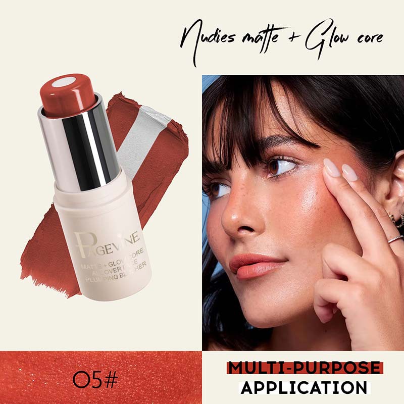 PageWine Matte Two-color Sandwich Blush Stick Moisturizing Highlight