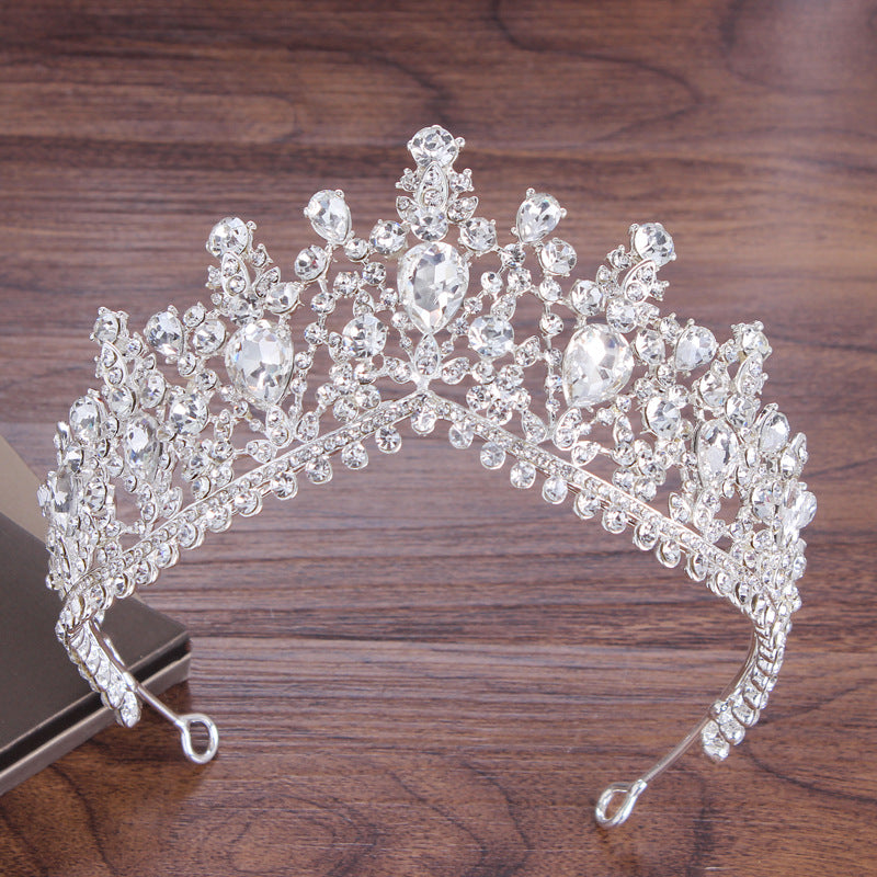 Three-piece Bridal Crown Headdress Baroque Hair Accessory Necklace Earrings