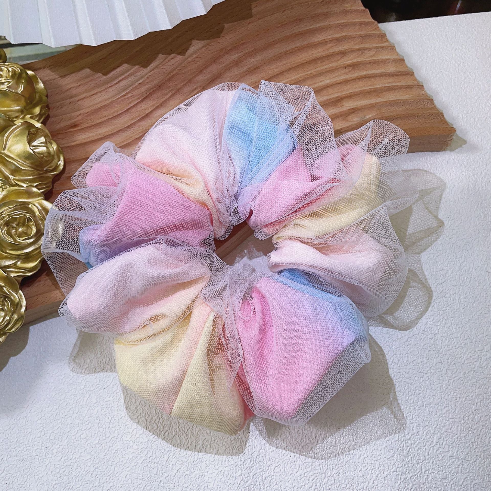 Rainbow Double-layered Large Intestine Hair Tie