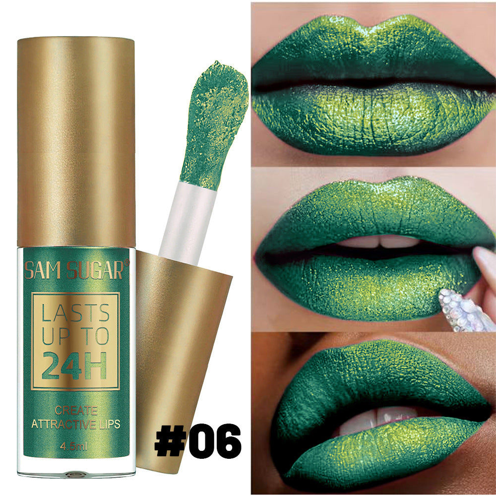 6-color Lifting Thin And Glittering Pearlescent Lip Lacquer