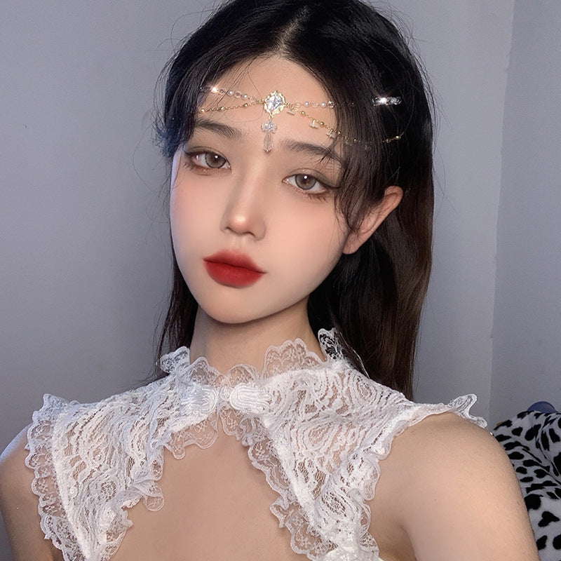 Simple Alloy Chain Gold Forehead Pendant