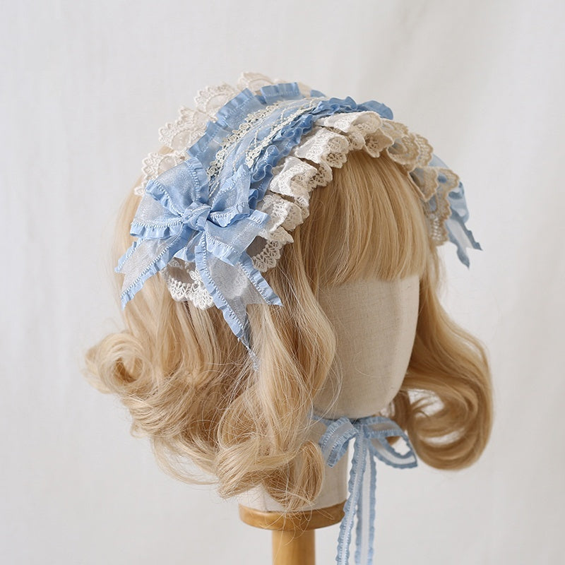 Versatile Color Blocked Bow Lace Headband