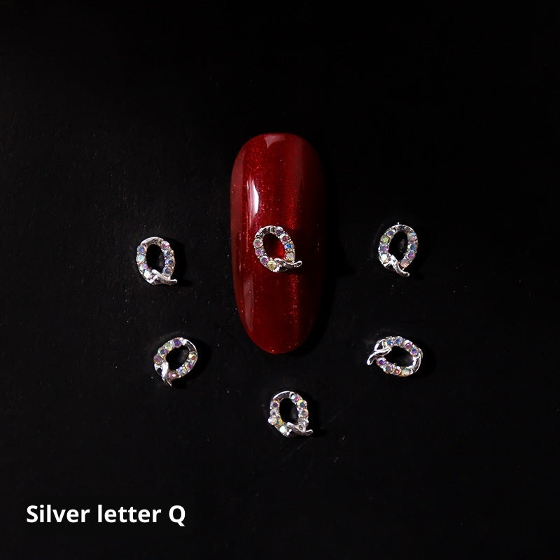Cooc 26 Letter Alloy Nail Ornament Nail Crystal