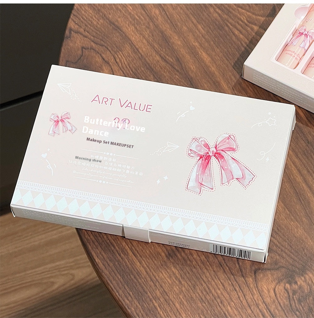 Art Value Butterfly Colored Box Suite Blush Necklace Matte Lip Mud
