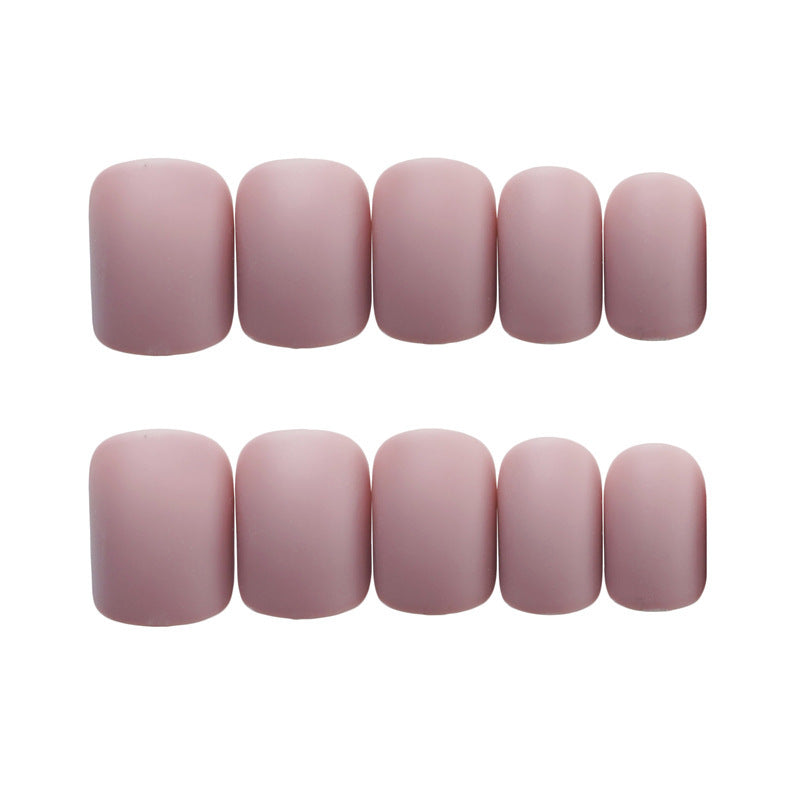 Frosted Grey Short Square False Nail