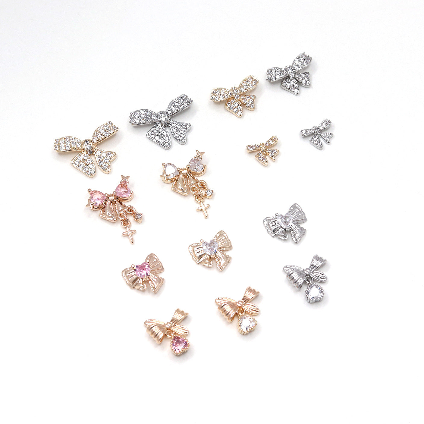 Bow Zircon Nail Ornament Zircon