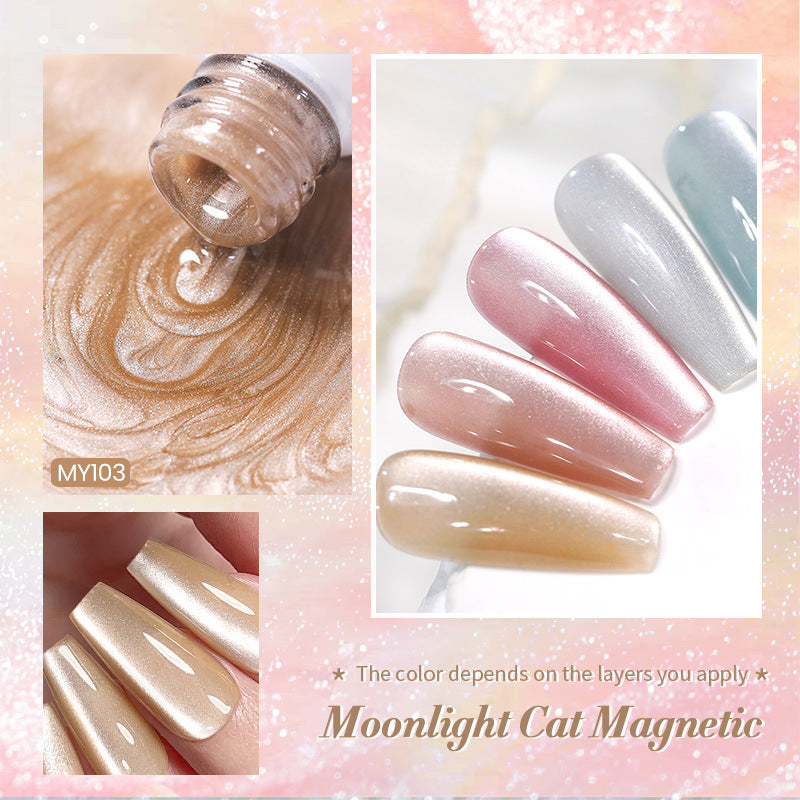 Born Pretty Mirror Porcelain White Cat's Eye White Moonlight Gel Nail Polish