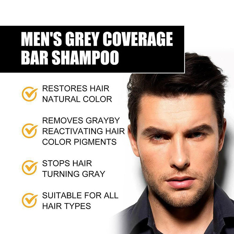Men's Shampoo Soap For White Hair Softening And Care