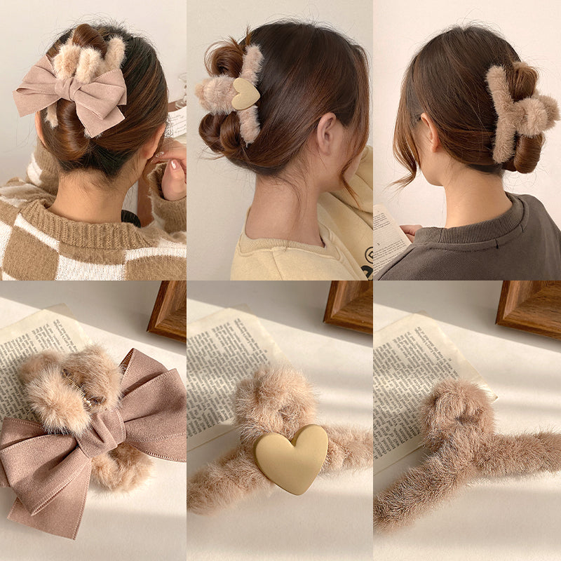Plush Female Bowknot Big Shark Grab Clip At The Back Of The Head