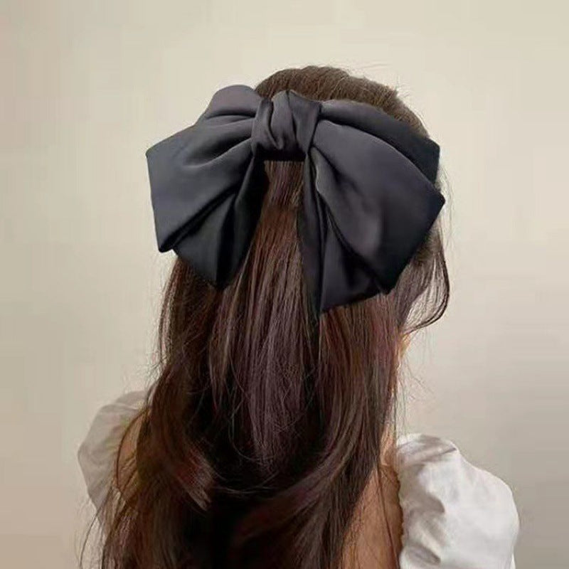 French Retro Oversized Black Bow