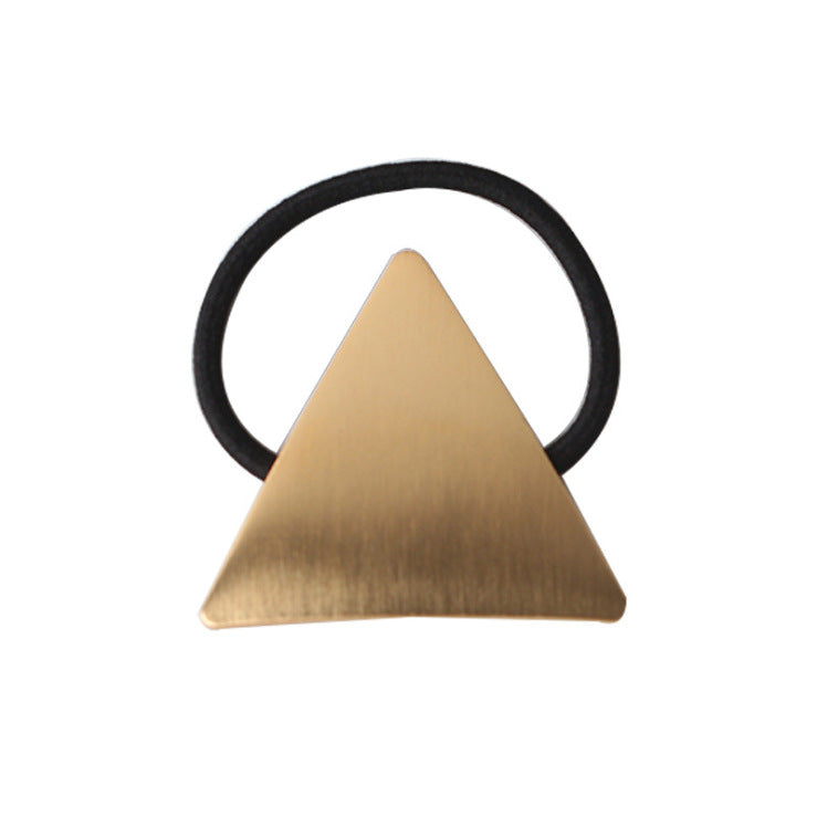 European And American Ins Cold Style Geometric Metal Brushed Hollow Hair Ring