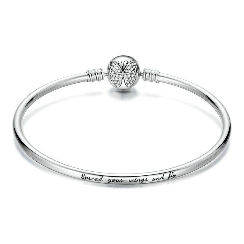 Ladies English Lettering Butterfly Foundation Bracelet