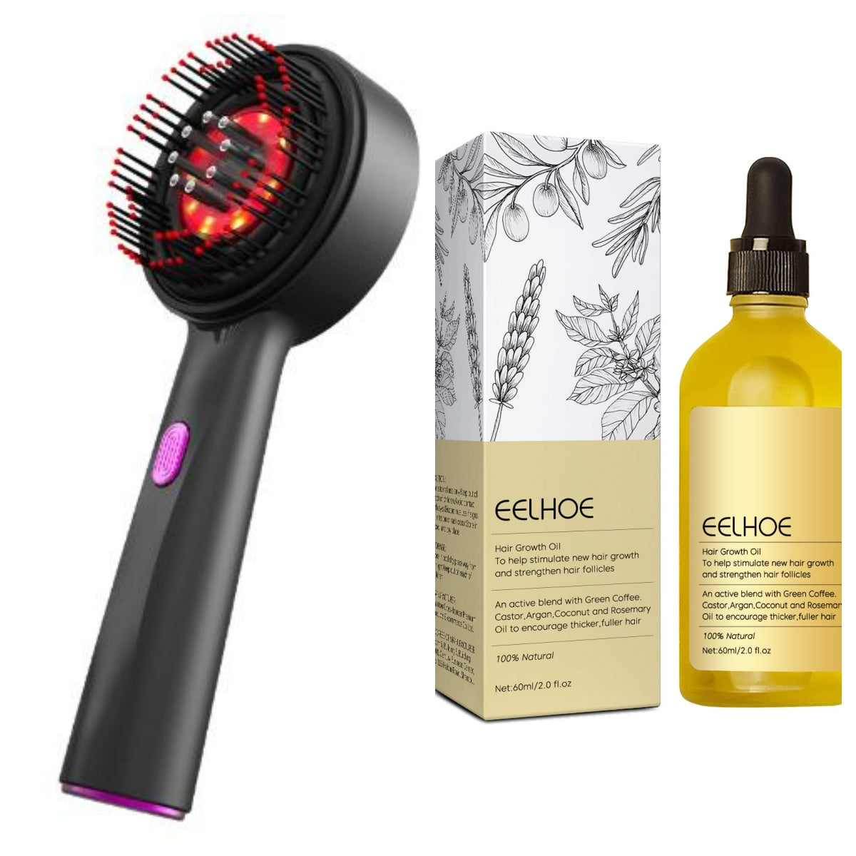 Electric Massage Comb Home Scalp Drain Comb Red Light Anti-slip Hair Care Multi-functional Massage Comb