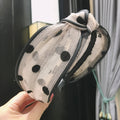 New Fabric Polka Dot Floral Lace Mesh Headband