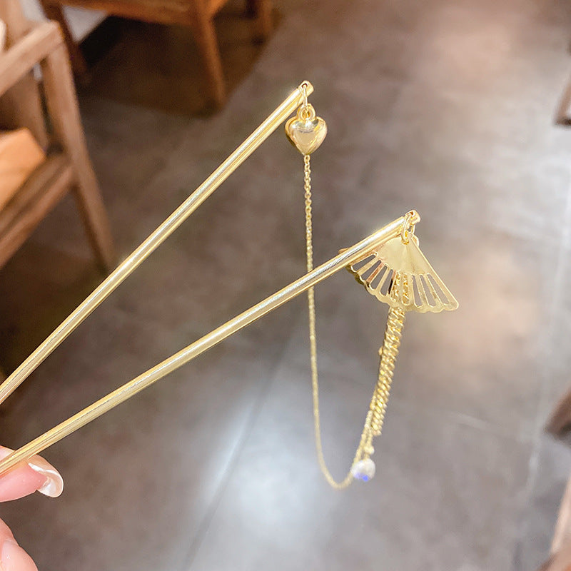 Colorful Light Water Drop Love Fan Chain Tassel